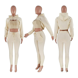 Ensemble de survêtements à manches longues deux pièces pour femmes dernière conception pour la saison d'hiver nouveauté décontracté à la mode OEM disponible - Product Image 1