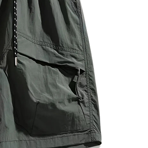 Shorts décontractés pour homme à séchage rapide, taille mi-haute, en polyester/coton, avec poches, élastiques, coupe ample, légers, sensation fraîche, respirants, pour l'été - Product Image 6