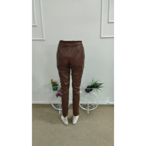 Pantalones de cuero Kadin Yuksek Bel Cepli, 38605 - Naranja - Product Image 6
