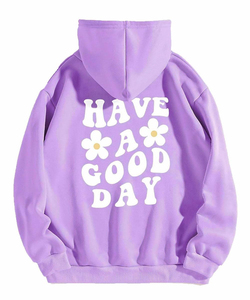 Sweat à capuche surdimensionné pour femme de qualité supérieure Slogan lettre graphique sweat à manches longues pull esthétique avec poches kangourou - Product Image 5