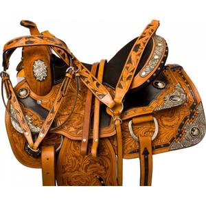Premium Western Trail Pleasure Show Tack Set Belles selles en gros en cuir véritable robustes fabriquées à la main - Product Image 2