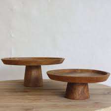 Handmade Acacia <b>Wood</b> <b>Cake</b> Stand Unique Design for Elegant Serving of Pizza or <b>Cakes</b> - Product Image 5