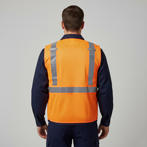 Gilet de sécurité réfléchissant en maille haute visibilité ANSI Classe 2, LED clignotante, imperméable, logo personnalisé, couleur personnalisée, vêtements de travail pour hommes - Product Image 5