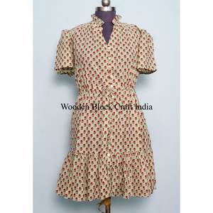 Mostly Stylish Looking <b>Top</b> Women's Night Sleep Wear Vintage hand block Print Indian Plus Size Casual <b>Dress</b> beach and homewear - Product Image 3