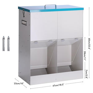 Jh-mech pemberi makan anjing otomatis 46Lbs, untuk 2 anjing besar jenis gravitasi luar ruangan baja tergalvanis pemberi makan anjing otomatis luar ruangan - Product Image 2