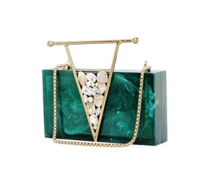Bolso de Mano de Resina Premium para Mujer, Decoración de Flores de Diamantes, Cierre Magnético Impermeable, Bolso Elegante para Fiestas y Ocasiones Especiales - Product Image 2