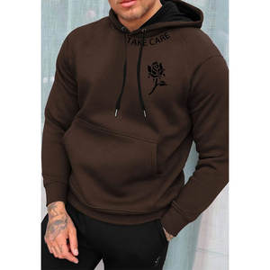 Sudadera con capucha térmica impresa personalizada de alta calidad bordado al por mayor de algodón polar para hombres Sudadera con capucha de temporada de invierno - Product Image 1