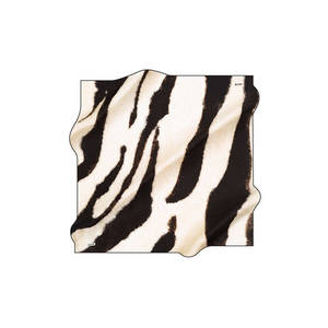 Luxury Digital Printed Satin Silk Medium Square Scarf Black and Off-White Zebra Pattern - Product Image 2