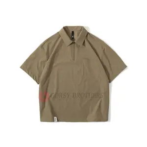 Benutzer definierte Logo gedruckt Kurzarm Turndown Kragen Mode 100% Baumwolle Herren Sport Polo-Shirts mit Tasche