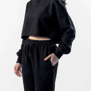 เสื้อฮู้ดครอปท็อปสำหรับผู้หญิง สไตล์สตรีทแวร์ฤดูหนาว สวมใส่สบาย ขายดี คุณภาพพรีเมียม - Product Image 2