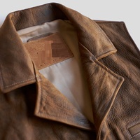 Moda 2025 chaleco encerado cuero de vaca Real con tamaño personalizado marrón hombres 100% Chaleco de cuero genuino tarifa al por mayor