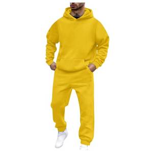 2025 nouvelle mode hommes survêtement ensembles à capuche et pantalon femmes couleur unie pull à capuche + pantalon costume vêtements de sport décontractés ensembles mâle - Product Image 3