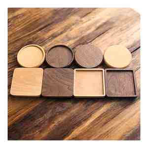 Sous-verre à thé en bois fini de qualité supérieure Creative Solid Wood Round Squire Wholesale Exporter Tableware Coaster Manufacturer - Product Image 3