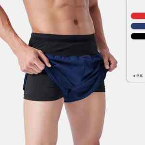 กางเกงขาสั้นเล่นกีฬาของผู้ชายกางเกงขาสั้นเล่นยิมแห้งเร็วระบายอากาศขนาดกลางทึบทำจากผ้าสแปนเด็กซ์โพลีเอสเตอร์ส่งตรงจากโรงงาน - Product Image 2