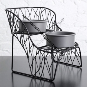 Support de bol pour animaux de compagnie en métal noir contemporain mangeoire surélevée en acier inoxydable bols en fer pour chats chiens quantité minimale de commande 100 pièces - Product Image 3