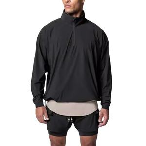 Conjunto Corto de Chaqueta Cortavientos de Lona Gris Claro para Invierno con Logotipo Personalizado en la Parte Delantera, Chándal Liso para Entrenamiento 2026 - Product Image 4