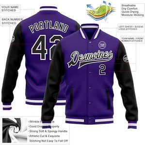 Hombres Chenille bordado mangas de cuero personalizado béisbol Letterman Varsity chaqueta transpirable Universidad chaqueta de béisbol para los hombres - Product Image 3