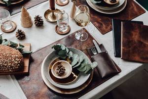 Elegante Mantel Individual de Cuero Genuino de Lujo para Mesa de Comedor de Restaurante, Resistente al Calor, a Prueba de Olores, Resistente y Duradero - Product Image 5