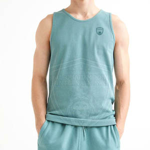 Camiseta sin mangas de algodón 100% de alta calidad para hombre, ropa deportiva informal de secado rápido con tejido de punto transpirable - Product Image 1