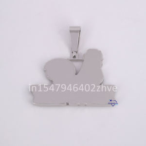 Pendentif tendance en or blanc 14kt de style Hip Hop grande lettre taille VVS clarté diamants cultivés en laboratoire pour les fêtes - Product Image 6