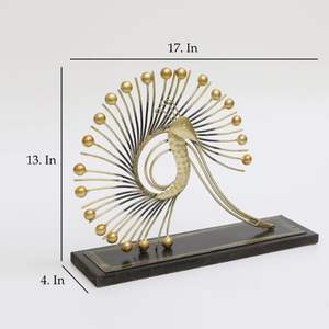 Figurines en métal d'oiseau de paon pour la décoration intérieure - Product Image 2