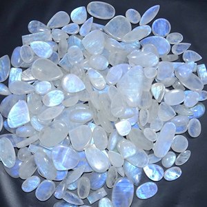 AAA+ Quality Natural <b>Rainbow</b> Moonstone Loose Cabochon Gemstone Free Size Gemstone Wholesale Lot for Fine Jewelry Making - Product Image 4