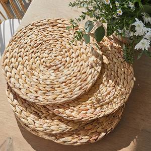 Mantel Individual redondo de jacinto de agua Natural, ecológico, hecho a mano, precio barato para exportación - Product Image 4