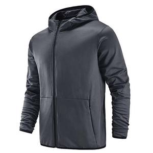 Sweats à capuche pour hommes avec fermeture éclair, logo personnalisé brodé, 100% coton molletonné, haute qualité, vêtements décontractés d'hiver, prix bas, vente en gros - Product Image 6