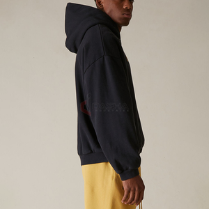 Venta al por mayor de Sudadera con capucha de gran tamaño Hombres de peso pesado 100% de algodón de lana de color sólido en blanco de alta calidad logotipo personalizado - Product Image 3