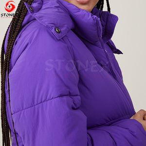 Blouson matelassé à capuche pour femme – Qualité supérieure, isolé, coupe-vent, pour l'hiver – Fournisseur pour commandes en gros - Product Image 5