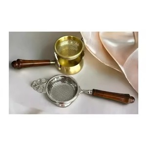 Style Pure Brass <b>Tea</b> Filter Strainer Top Sale Food Grade Reusable Push Strainer <b>Tea</b> Infuser - Product Image 4