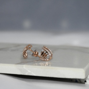 Boucles d'oreilles en diamant en or jaune véritable de luxe 18Kt 2g-2.6g Minimaliste IGI Certifié Brillant Cut Naturel Femmes Tous les jours VDS - Product Image 2