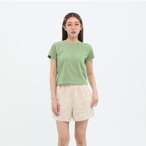 Tops cortos ultrasuaves personalizados para mujer manga corta en blanco CVC (algodón + poliéster) ultrasuave Touch superventas 190-200 GMS - Product Image 1