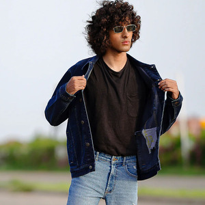 Meilleure vente en gros de veste en jean bleu foncé de grande taille veste en jean pour hommes vestes en jean motard classiques vintage à manches longues - Product Image 3