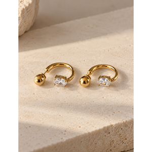 <b>Pearl</b> <b>and</b> <b>Diamond</b> Oval Hoop <b>Earrings</b> for Party Wedding Gift - Product Image 4