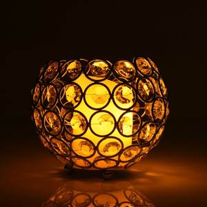 Crystal Beaded T-<b>Light</b> Candle Holder Votive Iron Nickel Plated With Crystal Beads Decorative Handmade Tea <b>Light</b> Holder for <b>Sale</b> - Product Image 2