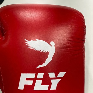 Gants de boxe en cuir de vache véritable FLY Red sur mesure, fermeture à sangle, entraînement confortable, rembourrage absorbant les chocs - Product Image 2