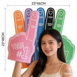 Guantes de Animadora con Gesto de Mano de la Victoria en EVA, Accesorios de Esponja para Eventos Deportivos - Product Image 1