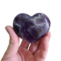 Cœurs volumineux en améthyste polie de qualité supérieure, faits à la main, pour le Feng Shui, en cristal et pierre précieuse, mascotte, exportations d'agate Muntaha en gros