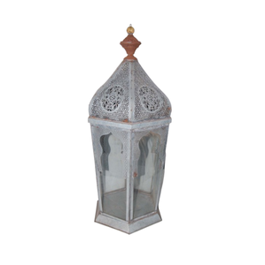 Nouvelle lanterne marocaine de bougie de fer de bonne conception pour la lanterne de bougie en métal de décoration avec la couleur blanche - Product Image 1