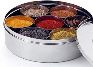 King-caja de especias de acero inoxidable, tapa transparente de alta calidad para condimentos de cocina, Masala Dabba - Product Image 5