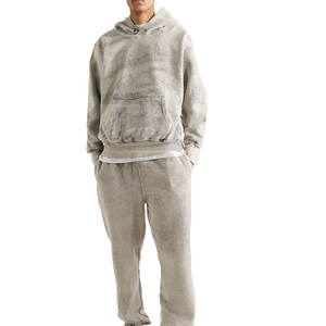 Chándal personalizado de 100% algodón lavado ácido de secado rápido, ropa de invierno informal más vendida, conjuntos de patrón sólido de talla grande - Product Image 1