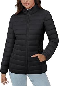 Fashion <b>Lightweight</b> Cotton Portable <b>Women</b> Stand Collar Solid Color Breathable Windproof <b>Jacket</b> - Product Image 3