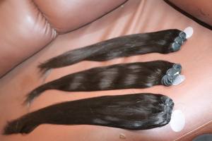 Extensions de cheveux brésiliens vierges Remy indiens bruts de 22 pouces, lisses et soyeux, non traités, couleur noire naturelle, mèches à tisser, fabrication à la machine - Product Image 3