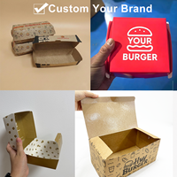 Boîtes à hot-dogs en papier kraft blanc personnalisées, très demandées, pour emporter, contenants pour sandwichs, emballages pour hot-dogs