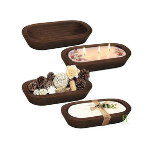 Cuencos de masa de madera hechos a mano rústicos Portavelas de madera grandes para hacer velas Decoración del hogar del fabricante de Vietnam - Product Image 6