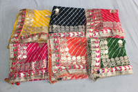 Mousseline de soie traditionnelle Dupatta ethnique femmes vêtements écharpe écharpes Lahariya Gota Patti Dupatta cadeau pour invité retour faveur