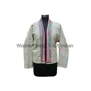 Chaquetas Kantha Vintage Reversibles Ecológicas de Patchwork 100% Algodón con Bordado Tradicional Indio Disponibles en Varios Colores - Product Image 4