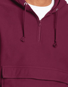 High Quality 100% Cotton <b>Black</b> Thermal Pullover <b>Hoodie</b> for Men Wholesale Customizable Embroidered Print Quarter Zip for Winter - Product Image 6