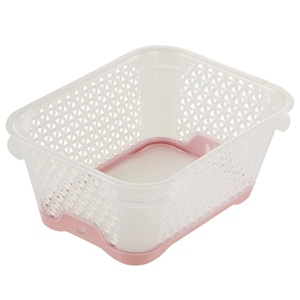 Mini Cestino, Antiscivolo, DIN A7, 16 x 12 x 7 cm, Jonas, Trasparente/Rosa - Product Image 1